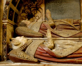 Roger 5th Earl and Countess Elizabeth The painted alabaster life-size effigies of Sir Roger Manners, 5th Earl of Rutland, and Countess Elizabeth, daughter of Sir Philip Sydney. | Neil Fortey, 9th May 2012