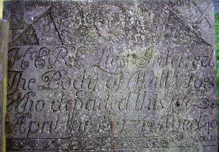 Charwood Slate headstone of William Fox, died 1792, displaying an example of a Belvoir angel. | Photograph by Neil Fortey, 2007