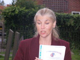 Julia Damassa reading Julia Damassa reader her work in the churchyard during the Poetry Pathways event. | Neil Fortey