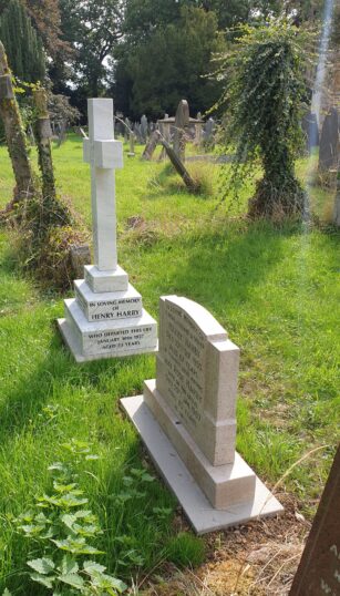 20220913_150730a The markers for Henry and Mary Harby were moved to the base of Frankie's memorial | Bill Pinfold