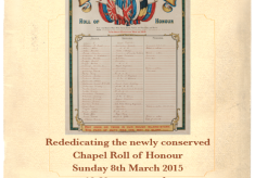 Rededicating the newly conserved Bottesford Chapel Roll of Honour