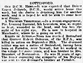 GJ 23:10:15 Robert Dolman's Obituary, Grantham Journal, 23rd October, 1915 | Courtesy of the Grantham Journal