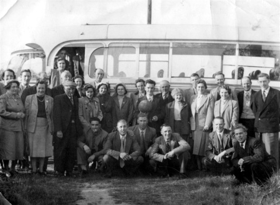 A football outing in 1950 A football outing in 1950