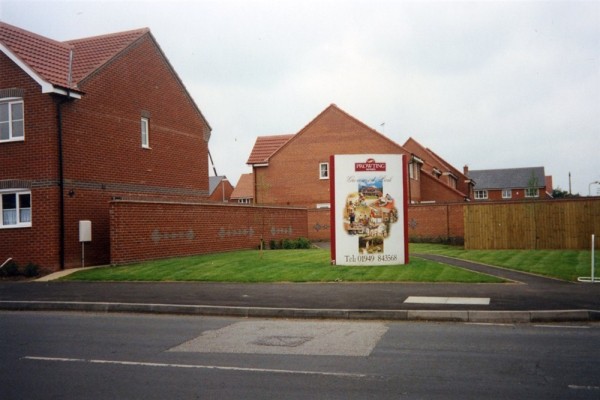 Snap shot of housing under construction on the site of the old Bullock and Driffil works.