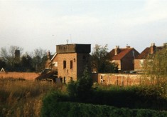 Water tower and boundary wall of The Vineries before demolition