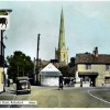 An old postcard of Bottesford Market Place and Cross