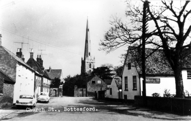 old postcard of Bottesford Church Street old postcard of Bottesford Church Street