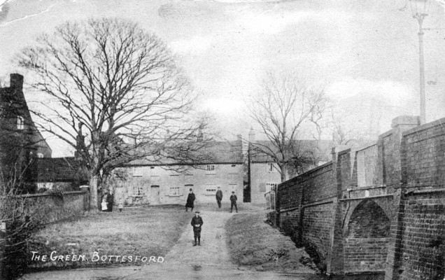 old postcard of Bottesford, the ford at The Green old postcard of Bottesford, the ford at The Green