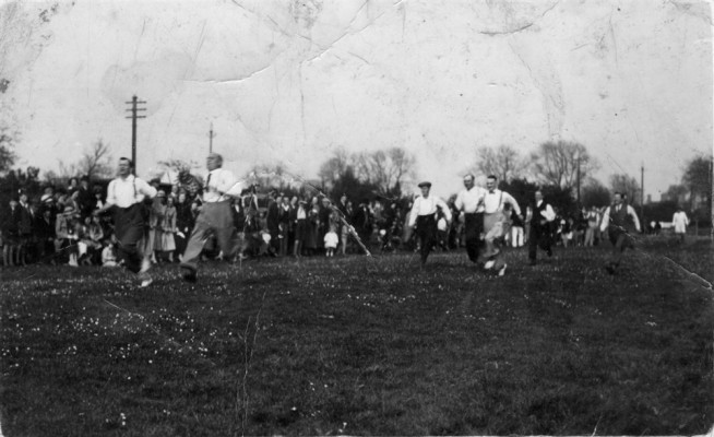 Men in sports day race Men in sports day race