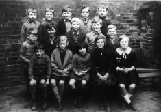Bottesford juniors class in school yard