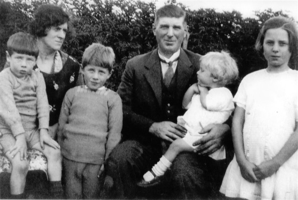 Bateson family group in garden