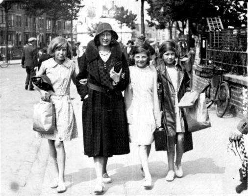 Woman and girls strolling through Skegness