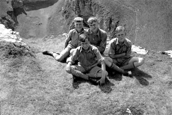 Scouts in limestone terrane of Peak District