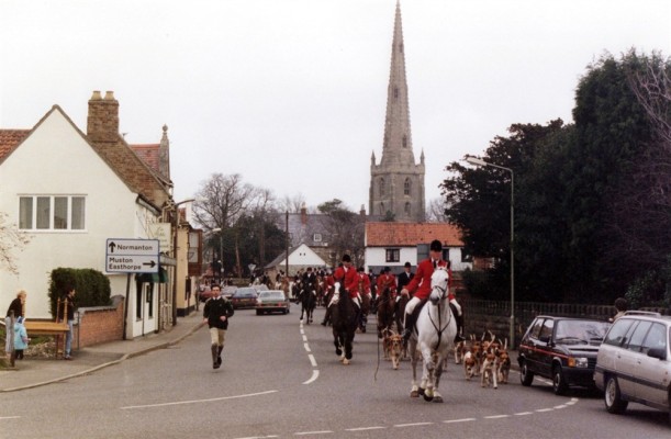The Belvoir Hunt coming through Bottesford The Belvoir Hunt coming through Bottesford