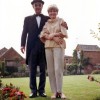 Liz Bradshaw with Bill Roberts in his garden