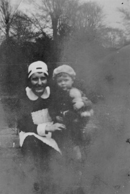Mary Topps with child at Muston Rectory
