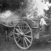 Wendy or Gina Topps on a cart in Daybell's farm yard Bottesford