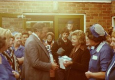 A presentation by the staff to the manager of the Bottesford factory