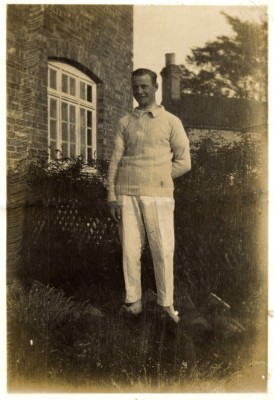 Young man in cricket clothes