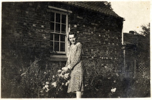 Mary Topps in the garden at Muston Rectory