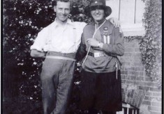 Mary Topps is senior Guides uniform, with Arthur the gardener at Muston Rectory