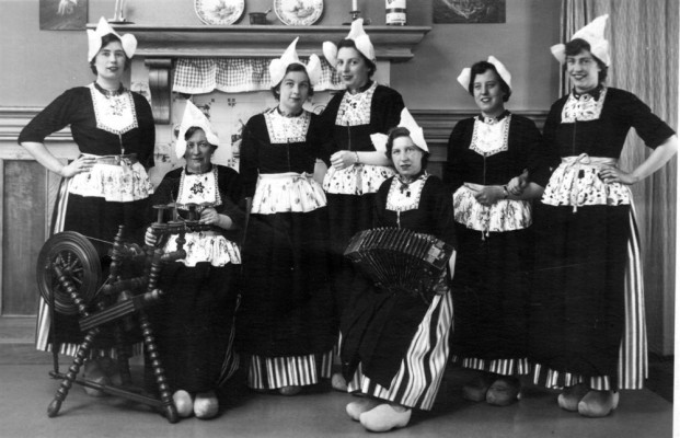 The girls in traditional dutch costume