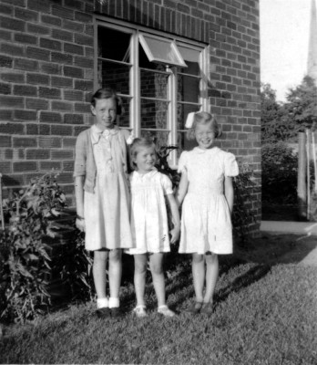 Sisters by the house on The Square