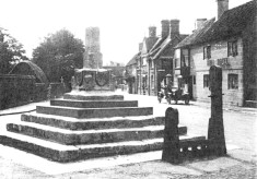 Postcard of the Cross and Stocks looking south