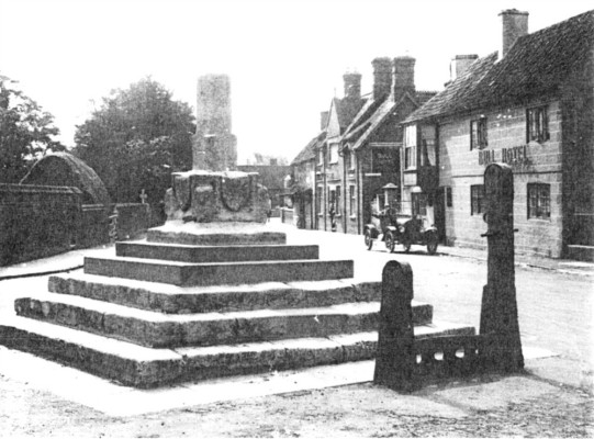 Postcard of the Cross and Stocks looking south Postcard of the Cross and Stocks looking south