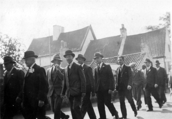 Friendly Society members march in Church St