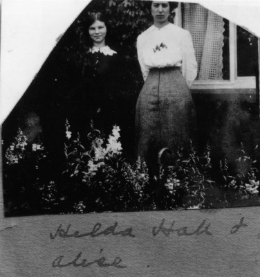Old picture of Hilda Hall and Alice