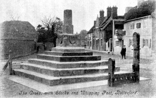 Postcard of Cross and Stocks, looking south Postcard of Cross and Stocks, looking south