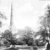 Postcard of St Mary's spire and Rectory Lane ford