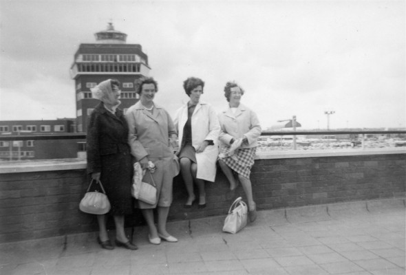 Ladies enjoying a visit to the airport