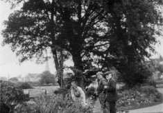 The grandparents visit the garden at The Elms