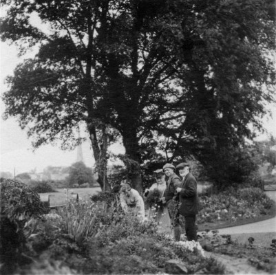 The grandparents visit the garden at The Elms