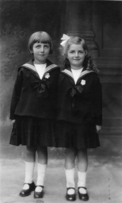A portrait of two young sisters