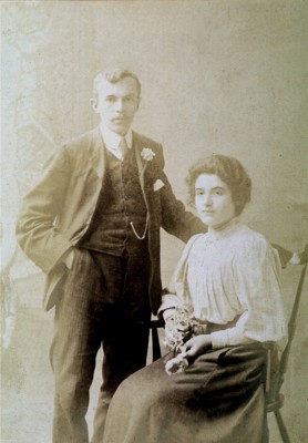 Portrait of young George Marsh and his wife