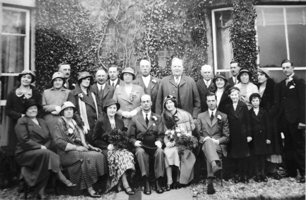 A large Marsh family wedding group picture A large Marsh family wedding group picture