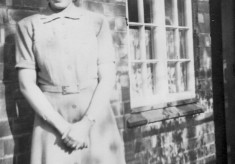Mum outside the cottage in Church Street