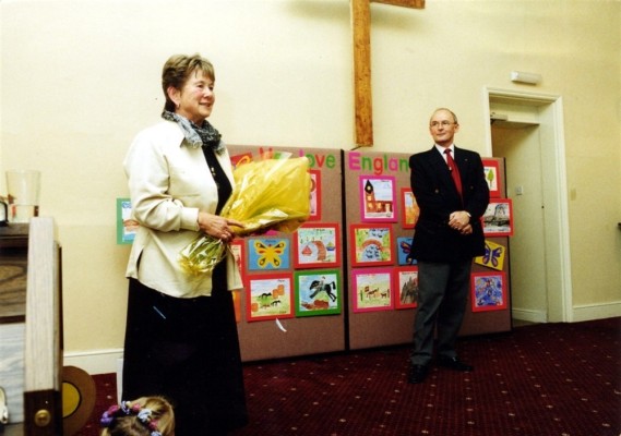 A presentation to Mrs Joy Simpson at the Methodist chapel