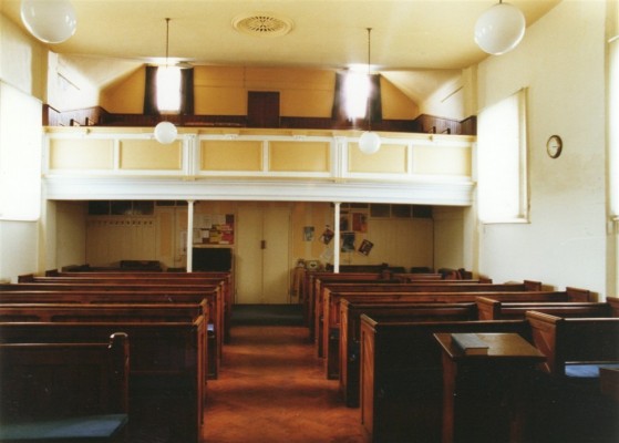 The old seating and gallery of the Methodist chapel