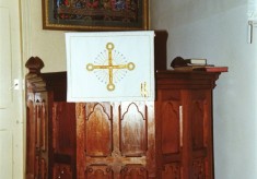 The old altar at the Methodist chapel