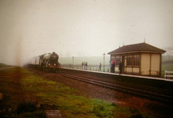 Train arriving at station