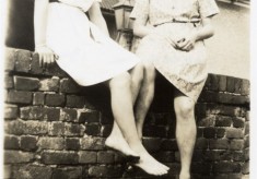 Jean and Beryl at the Bull during WW2