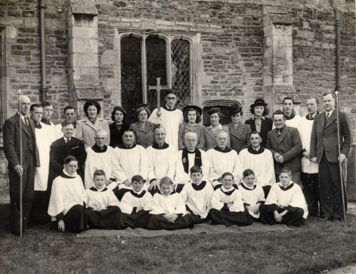 Group photograph of Bottesford church choir, ca. 1950