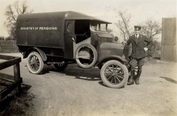Ministry of Pensions van, with driver