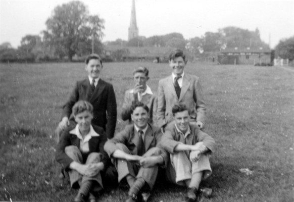 Group of young men in Daybell's paddock c.1955