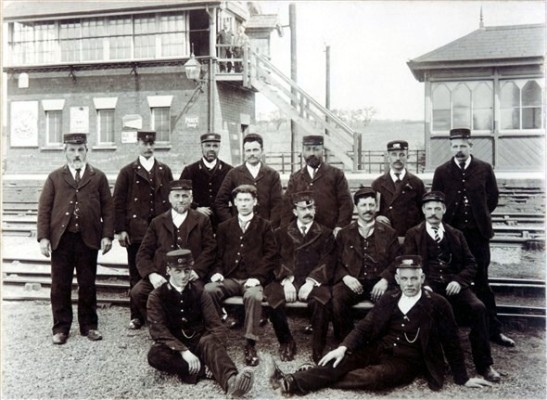 Staff at Bottesford (East) station, GNR