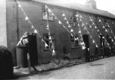 Muston 1953, Coronation bunting at the Duke's Cottages